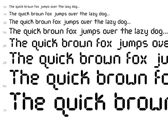 DJB Get Digital font waterfall